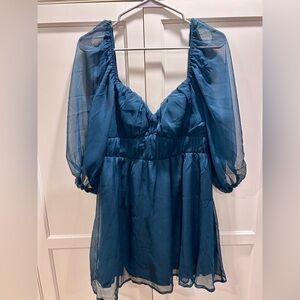 Lulu's Deep Teal Dress Medium